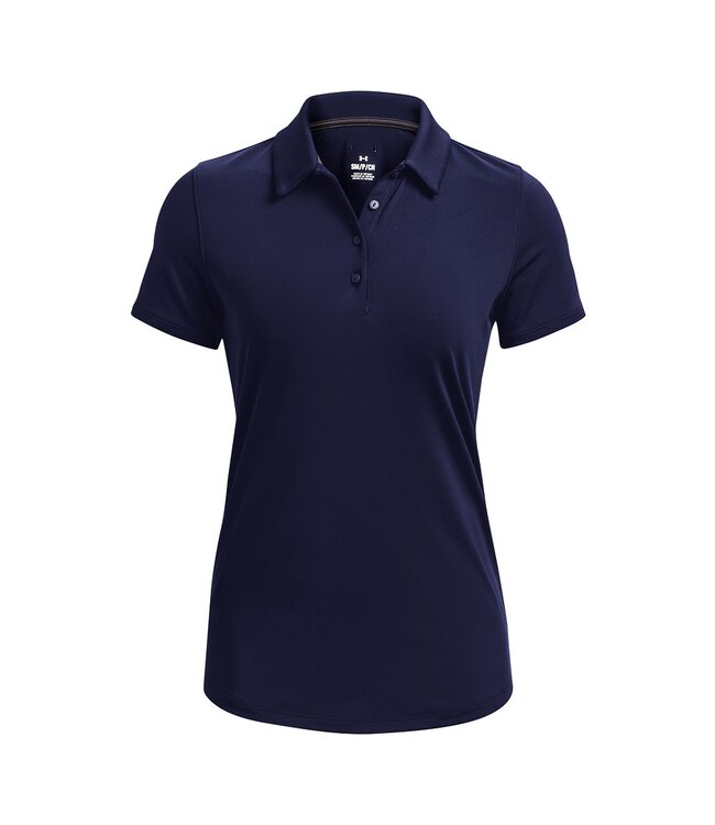 Under Armour Polo UA Zinger SS-Azul marino medianoche / Gris azabache / Plata metalizado