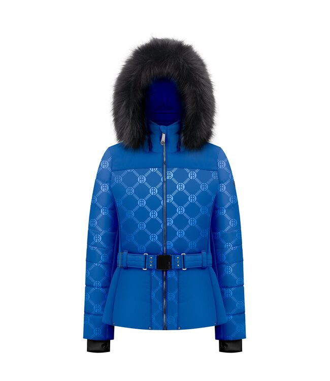 Ski jacket blue with faux fur Poivre Blanc 