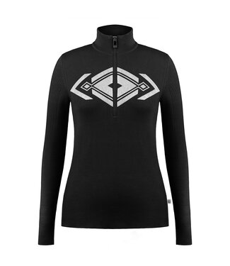 Poivre Blanc Strickpullover - schwarz / weißes Logo - Damen