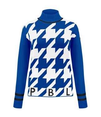 Poivre Blanc Gebreide trui - Geruit blauw/wit - Dames