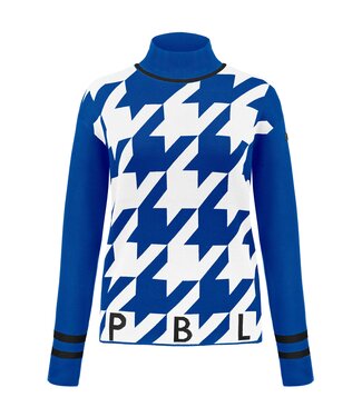 Poivre Blanc Strickpullover - Blau/Weiß kariert - Damen