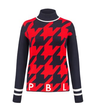 Poivre Blanc Knitted sweater - Checked black/red - Women