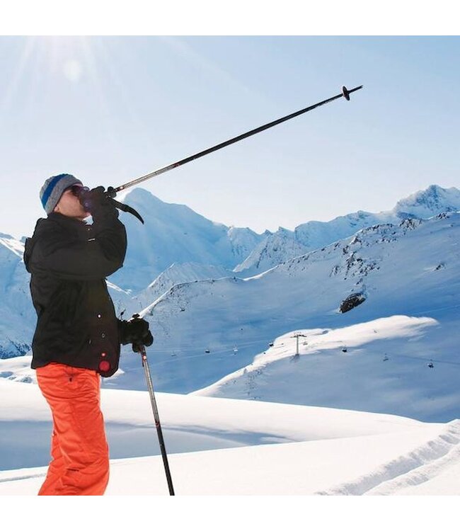 Komperdell Après-Ski-Stöcke schwarz-rot / Alpiner Schnapsstock