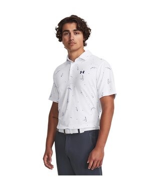 Under Armour Playoff 3.0 Printed Polo-Wit - Heren - Golfpolo