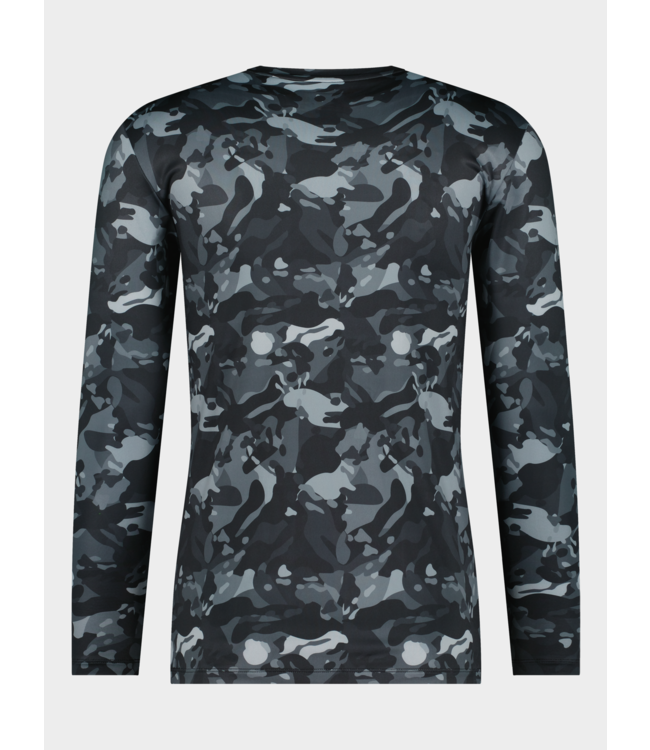 Poederbaas Herren-Thermoshirt Camo – Schwarz