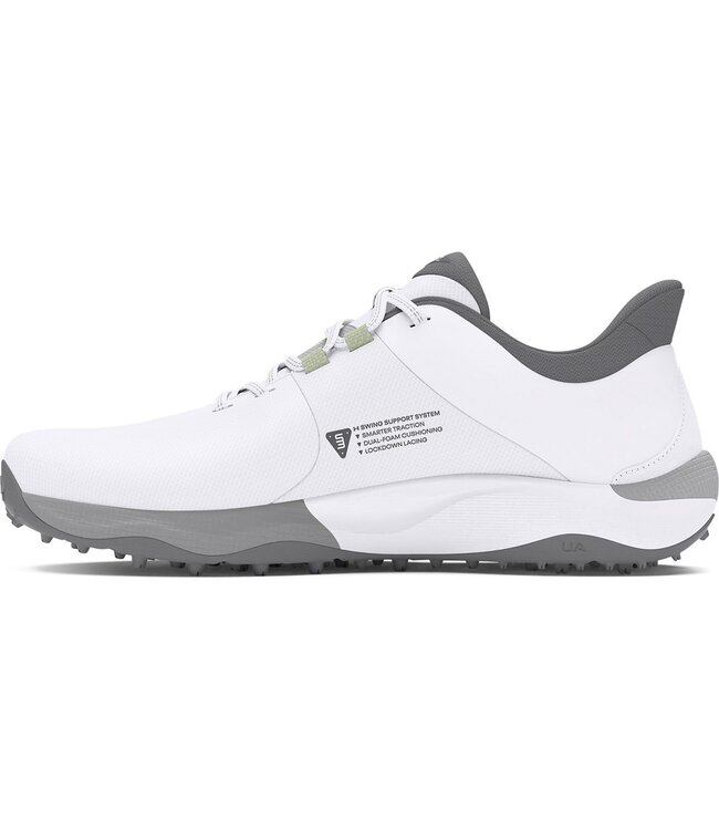 Under Armour UA Drive Pro SL Wide-Weiß / Weiß / Metallic Gun Metal
