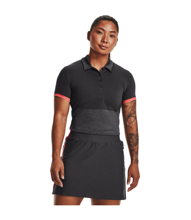Under Armour UA Zinger Point SS Polo-Jet Gray - Golfpolo Dames - Grijs