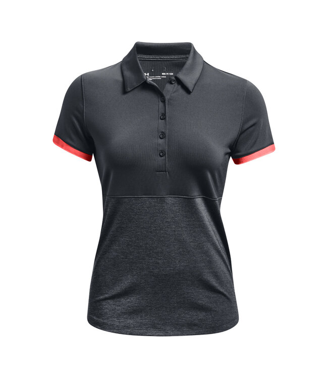 Under Armour UA Zinger Point SS Polo-Jet Gray / Vermillion / Metallic Silver