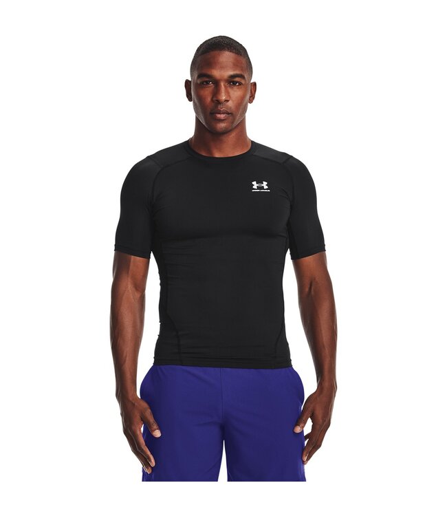 Under Armour HG Compressie SS-Zwart T-shirt Fitness - Mannen