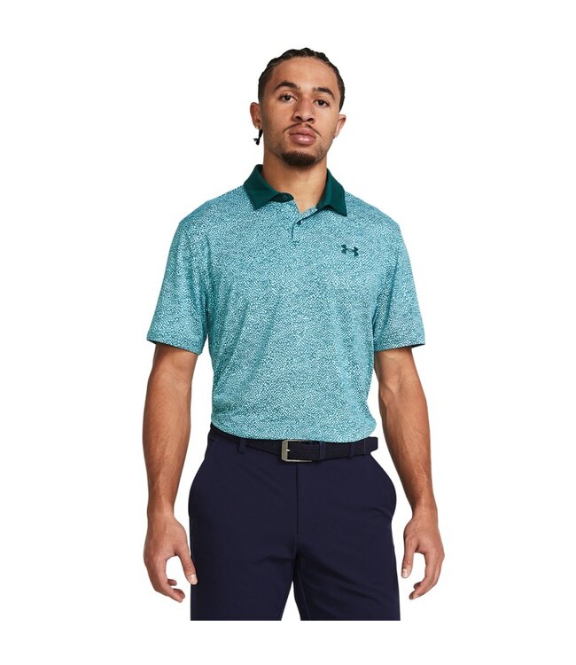 Under Armour Polo de hombre UA Tee To Green Impreso - Teal