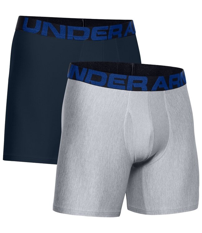 Under Armour Tech 6in 2 Pack-Academy // Mod Grey Light Heather