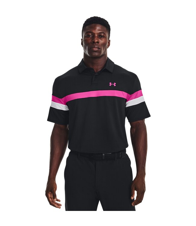 Under Armour Polo UA T2G Blocked - Noir / Blanc / Rose rebelle