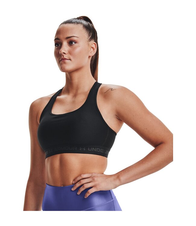 Under Armour UA Crossback Mid Bra-Black / Gray