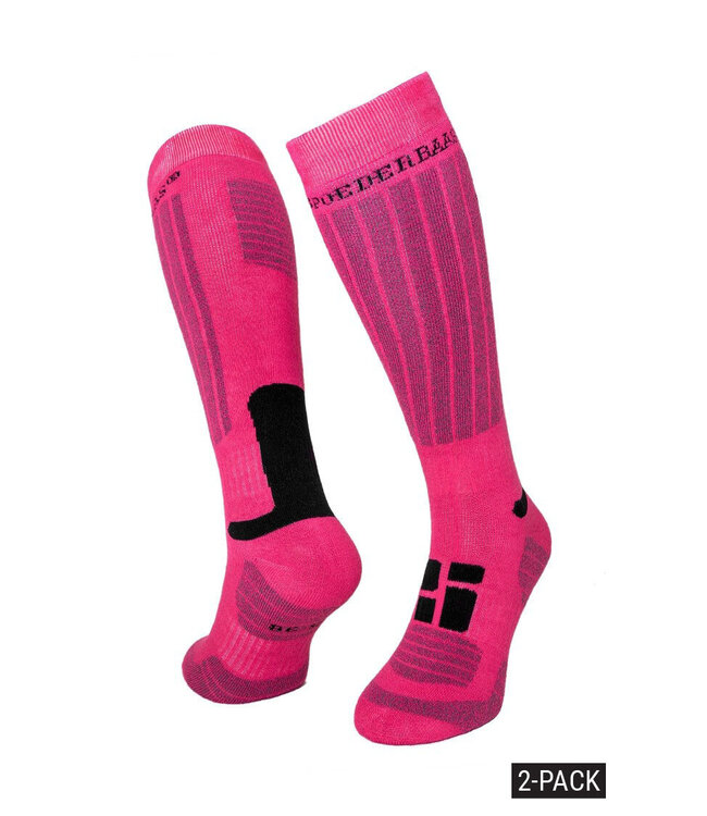 Poederbaas Chaussettes de ski lot de 2 rose