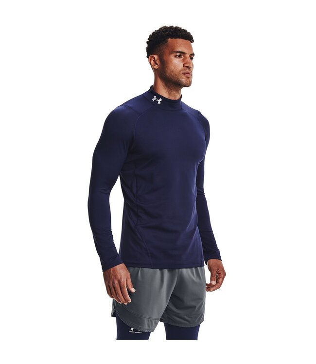 Under Armour UA CG Armour Fitted Mock-Midnight Navy // Blanc