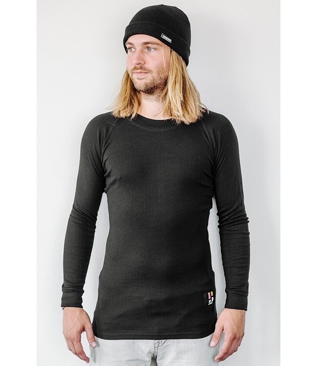 Poederbaas Pro Thermo Baselayer Shirt Herren Schwarz - lange Ärmel