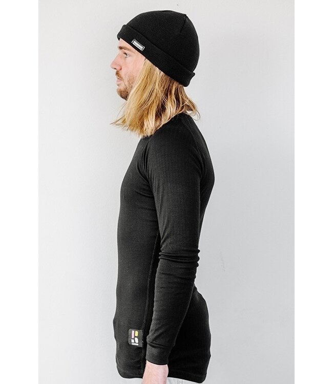 Poederbaas Pro Thermo Baselayer Shirt Herren Schwarz - lange Ärmel