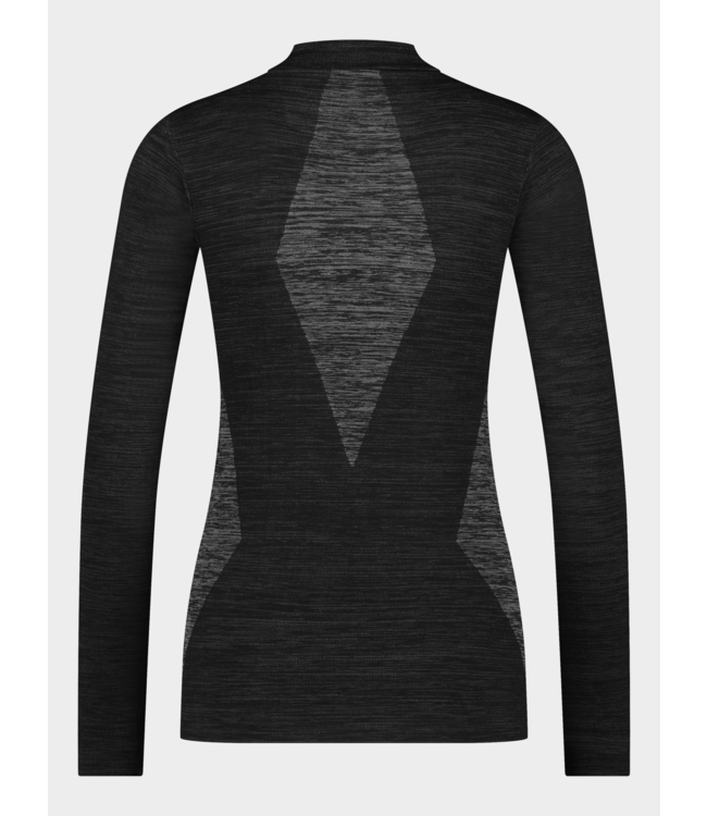 Poederbaas Technisches Thermo-Shirt mit langen Ärmeln – Damen – Schwarz