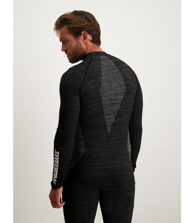 Poederbaas Camiseta Termica Técnica Hombre Manga Larga Negro