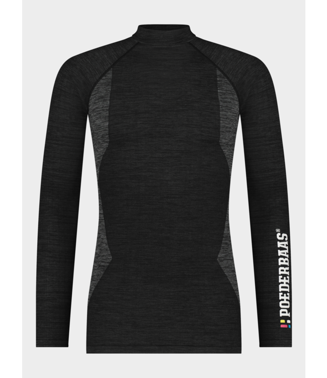 Poederbaas Camiseta Termica Técnica Hombre Manga Larga Negro