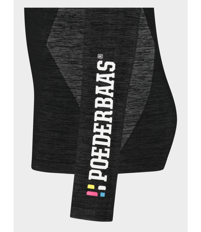 Poederbaas Camiseta Termica Técnica Hombre Manga Larga Negro