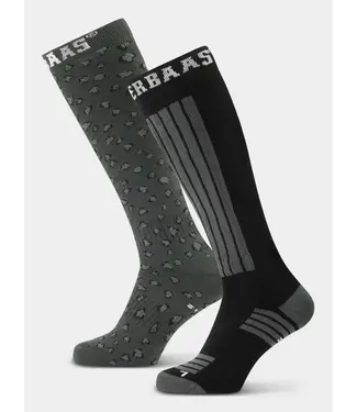 Poederbaas Chaussettes de ski Panther Black 2-pack - Femme