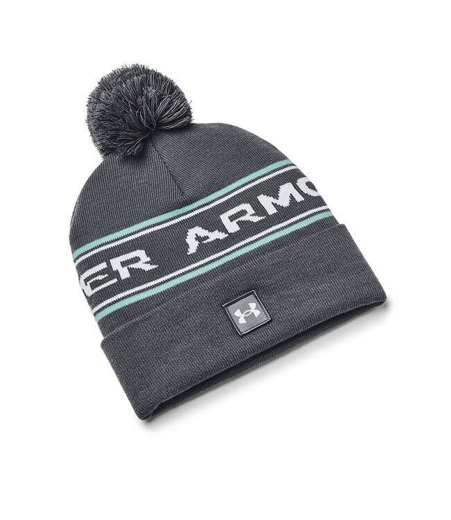 Under Armour UA Heren Halftime Pom Beanie-Pitch Grijs