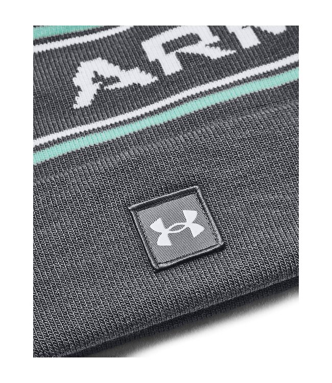 Under Armour UA Heren Halftime Pom Beanie-Pitch Grijs