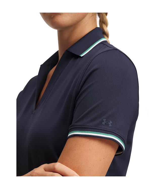 Under Armour Drive SS Rib Polo-Midnight Navy - Women's Golf Polo