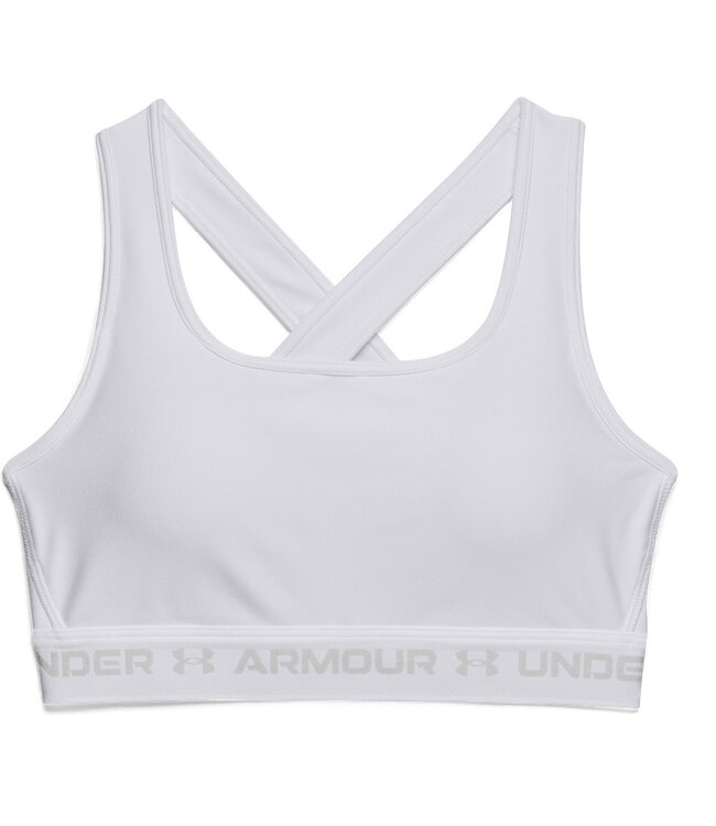 Under Armour UA Crossback Mid Bra-Weiß / Halo Grau