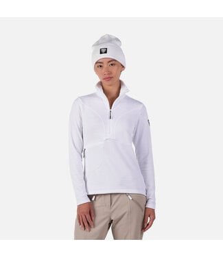 Dames Fleece pully / Blacksides Halve rits - Wit