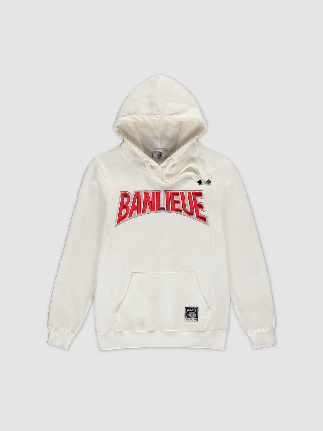 white and red champion hoodie