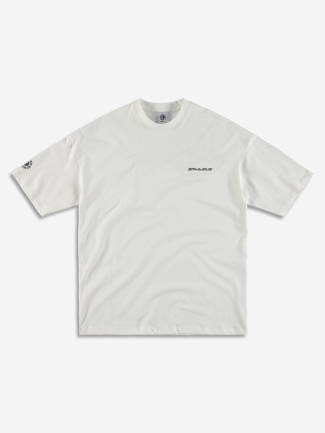BANLIEUE | Diagonal Stitch Oversized T-Shirt White - Clan de Banlieue