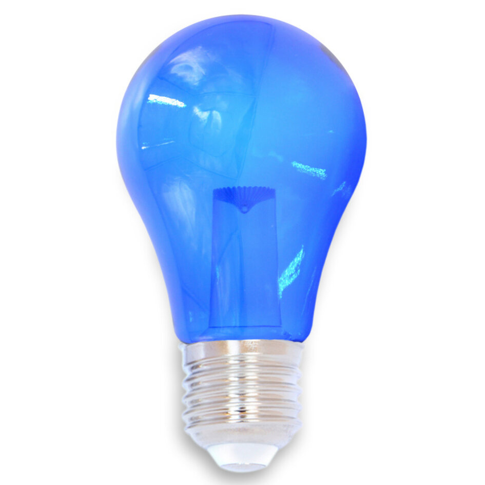 1 watt, blauw, blauwe grote transparante kap Ø60