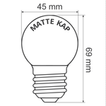 Warm witte LED lampen met standaard matte kap, Ø45