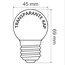 Warm witte LED lampen, LEDs in bodem, standaard transparante kap, Ø45