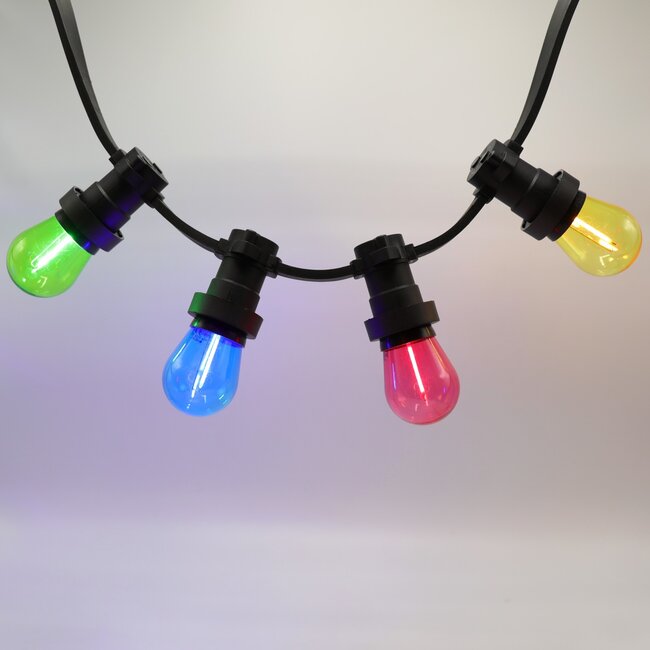 Complete prikkabel set met 4 kleuren filament LED lampen