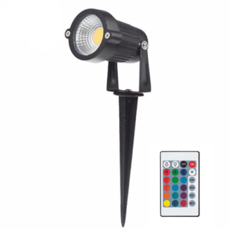 Tuinspot met grondpen, 6 watt RGB