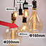 Industriële rosé gouden snoerpendel incl. 5W XL lamp, amber glas, 1800K, Ø95