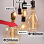 Industriële mat zwarte snoerpendel incl. 5W XL lamp, amber glas, 1800K, Ø95