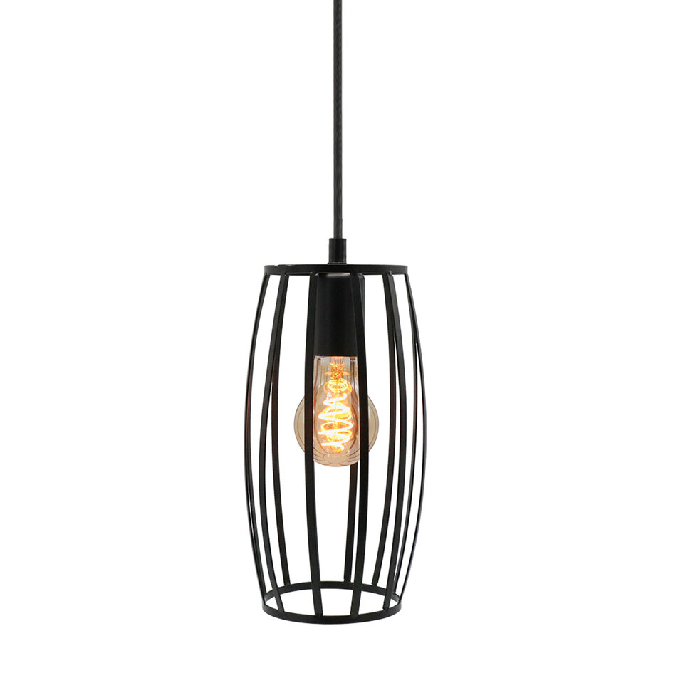 Hanglamp Maya incl. 5W spiraal lamp, amber glas, 1800K, Ø60