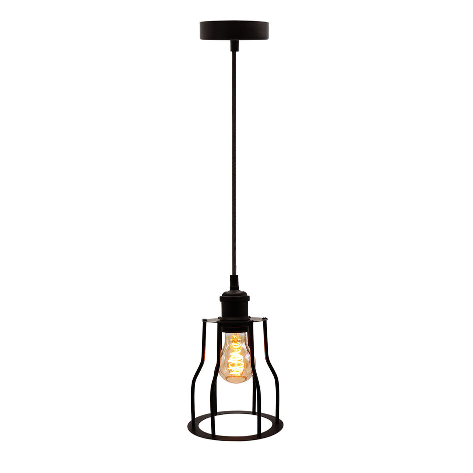 Hanglamp Diego incl. 5W spiraal lamp, amber glas, 1800K, Ø60