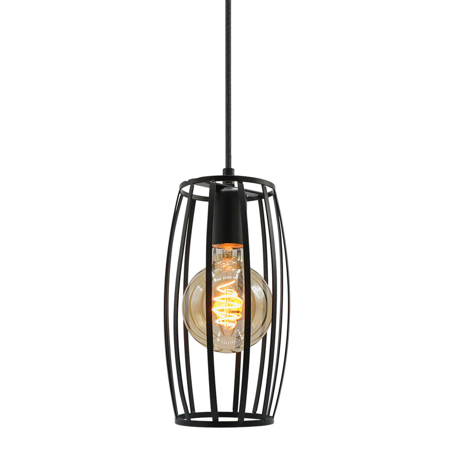 Hanglamp Maya incl. 5W spiraal lamp, amber glas, 1800K, Ø95