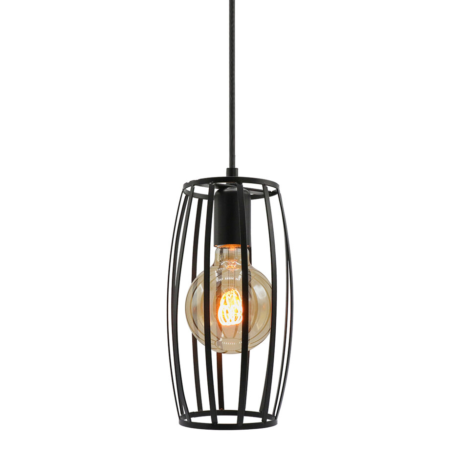 Hanglamp Maya incl. 5W spiraal lamp, amber glas, 1800K, Ø95