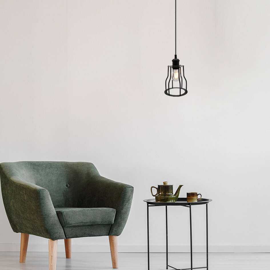 Hanglamp Diego incl. lamp 4,5W tot 12W, helder glas, 2700K, Ø60 en Ø70