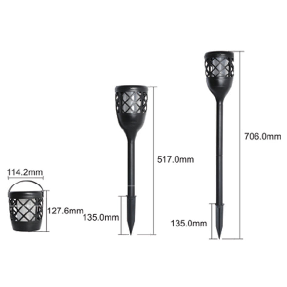 Solar tafellamp met vlameffect - 2 watt