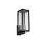 RVS moderne zwarte wandlamp met glas - Carlo