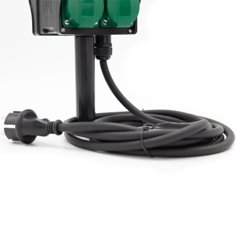 Tuincontactdoos met grondpin, 4-voudig