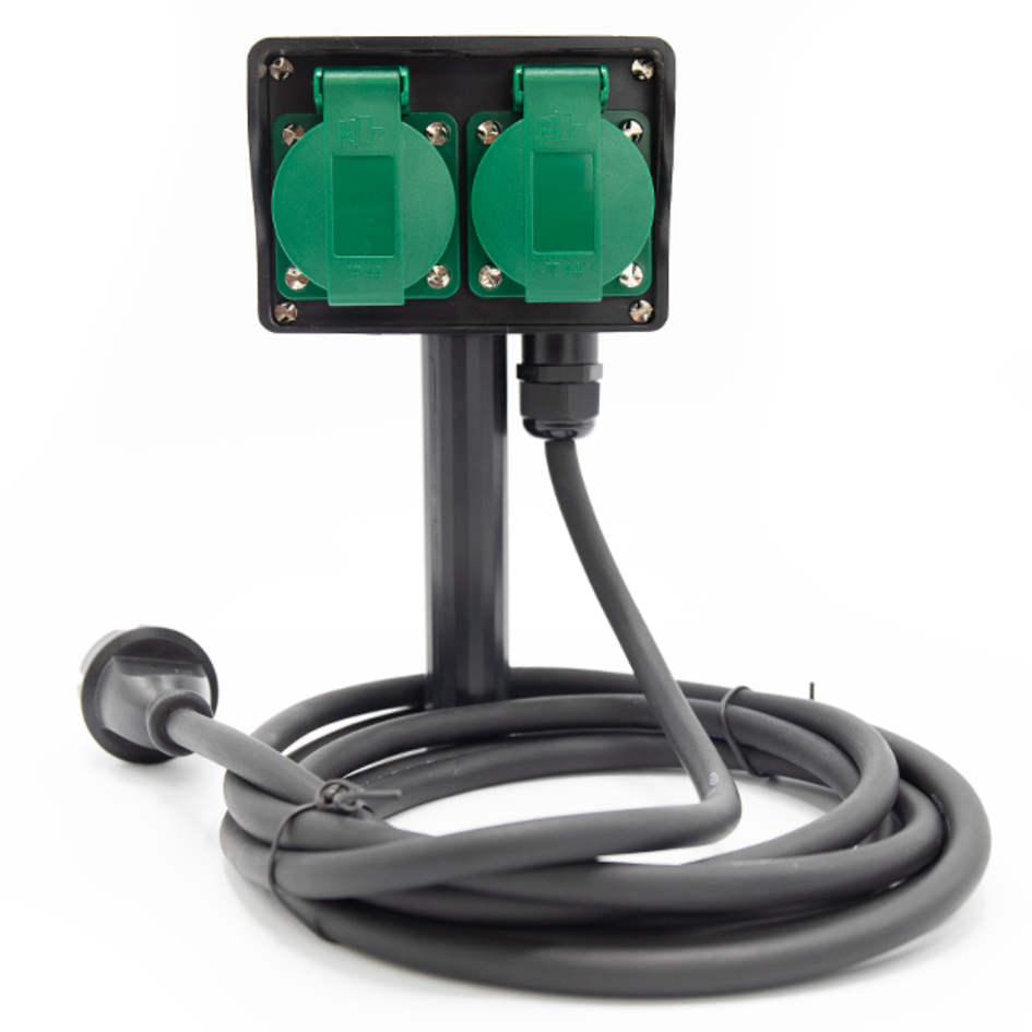 Tuincontactdoos met grondpin, 4-voudig