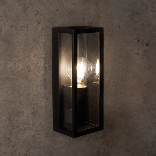 RVS moderne zwarte wandlamp met glas - Filippo